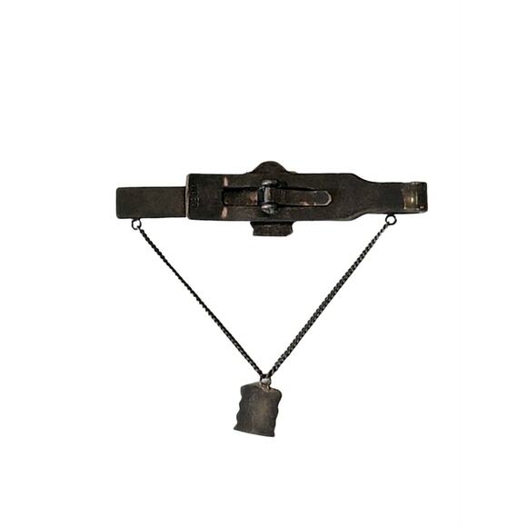 Mayan Tie Clip With Chain. Antique. - Picture 2 of 2